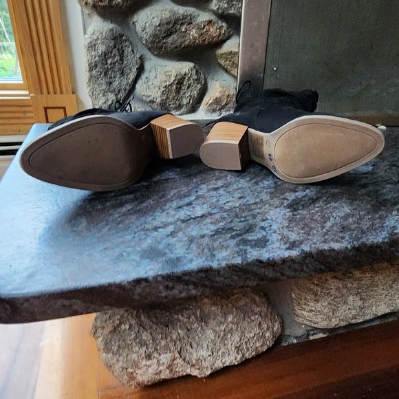 NWOT JustFab Black Suede Slouch Booties Size 7.5 - Picture 12 of 14